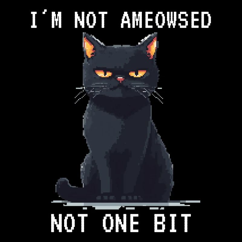 Je ne suis pas amy pixelart grimmige katze pixel