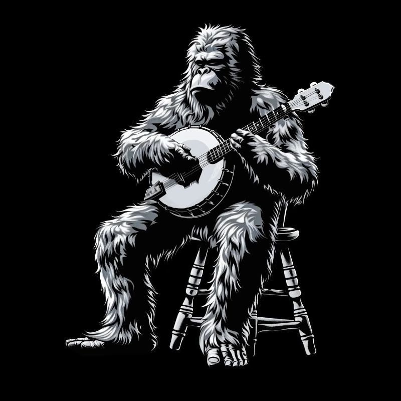 Bigfoot Sasquatch Yeti Bluegrass Banjo Player