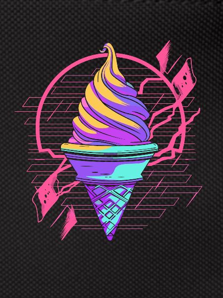 Ice Cream Cone Synthwave