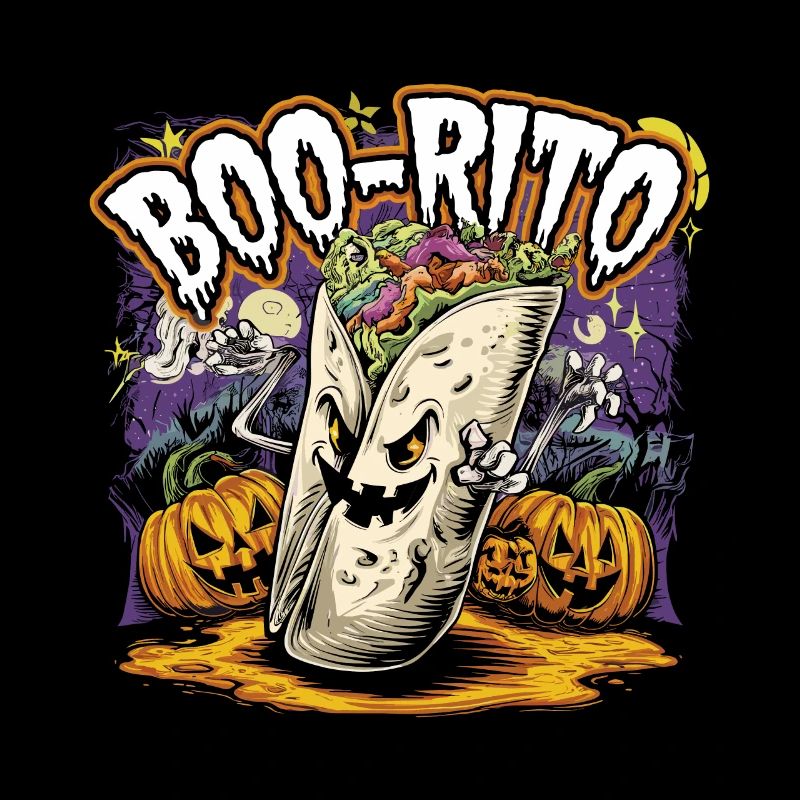Boo-Rito Halloween Burrito Cute Ghost Pumpkin