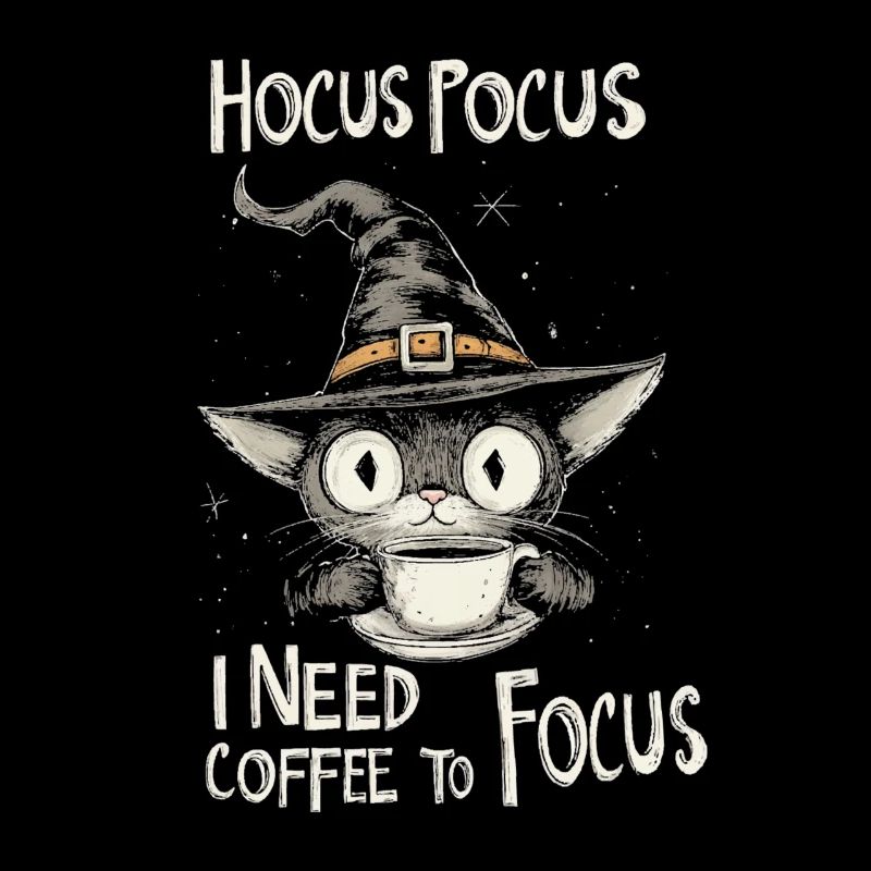 Hocus Pocus Katze Hexenhut Kaffee Lustig