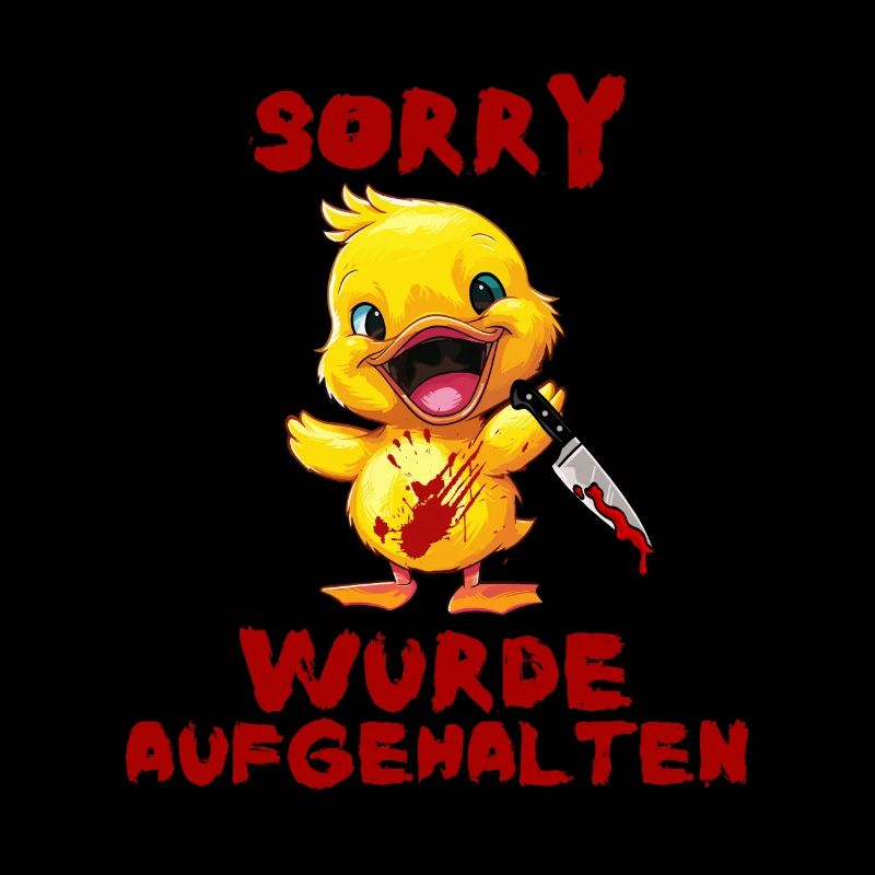 Wurde aufgehalten - Ente mit Messer Halloween