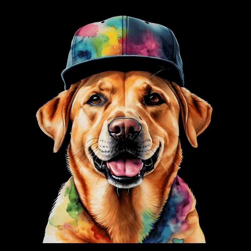 Labrador Retriever Snapback Cap Chien Design Print