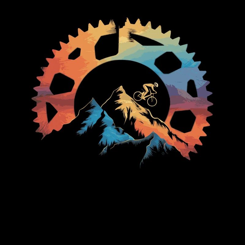 Cycliste de VTT Sunset Design