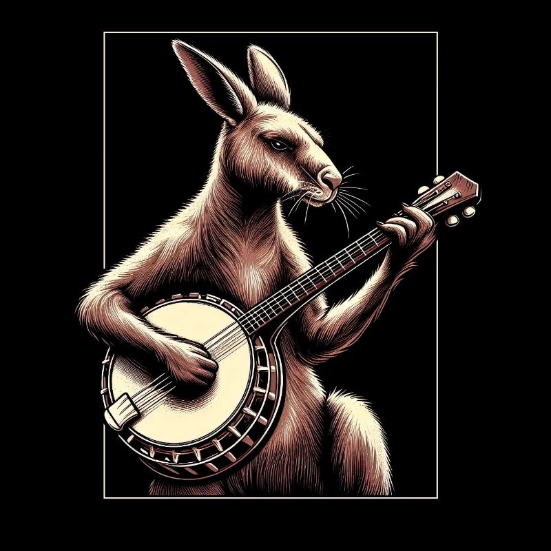Kangaroo Australia Bluegrass Banjo Player
