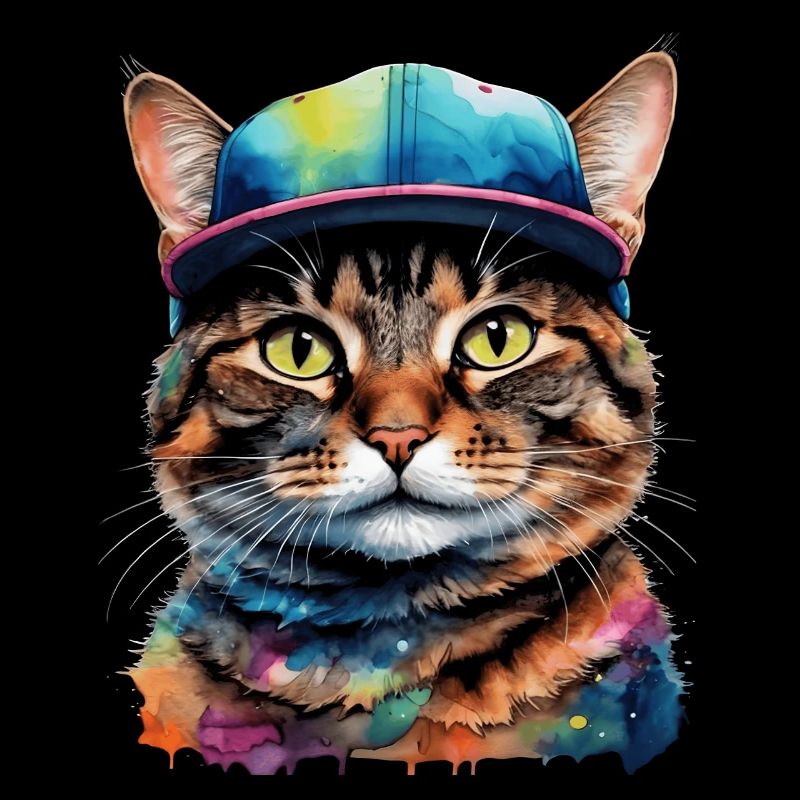 Chat Snapback Cap Coloré Drôle Animal Design Imprimer