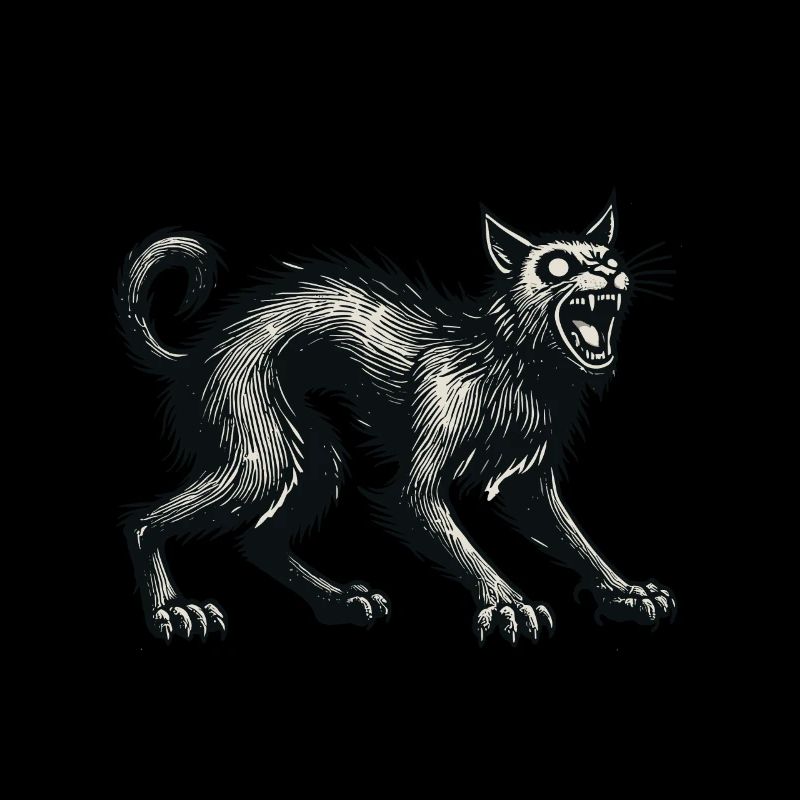 Chat sorcière noir effrayant Chat effrayant