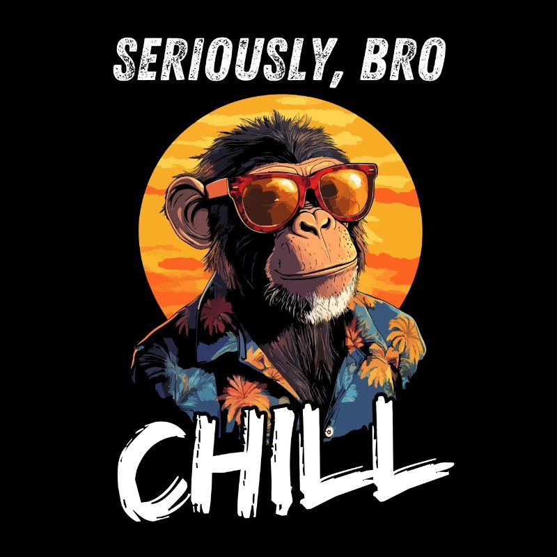 Seriously Bro Chill Affe Zocker Sonnenuntergang