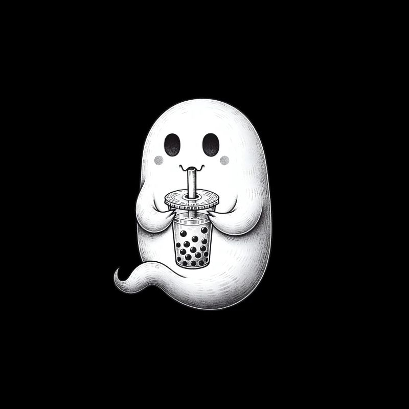 Geist trinkt Bubble Tea