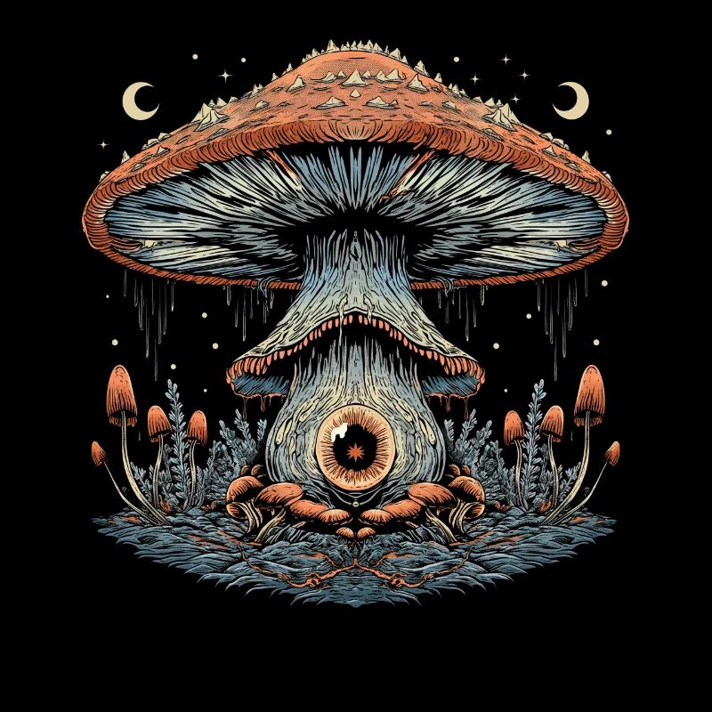 Cottagecore Weirdcore Ästhetisch Pilz Augapfel Mon