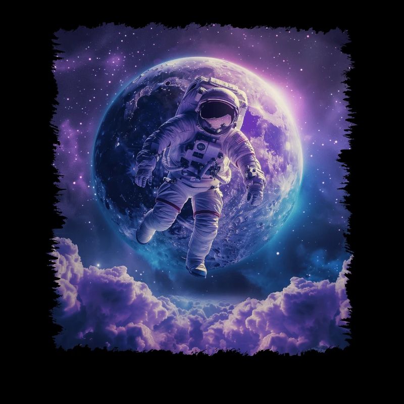 Astronaut Space Floating Moon