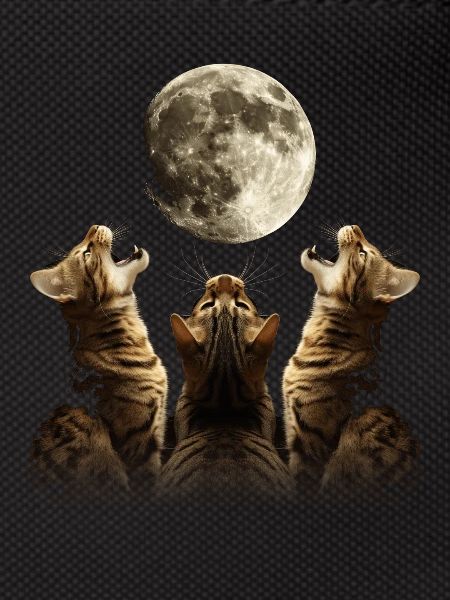 Bengal Cat Howling Moon