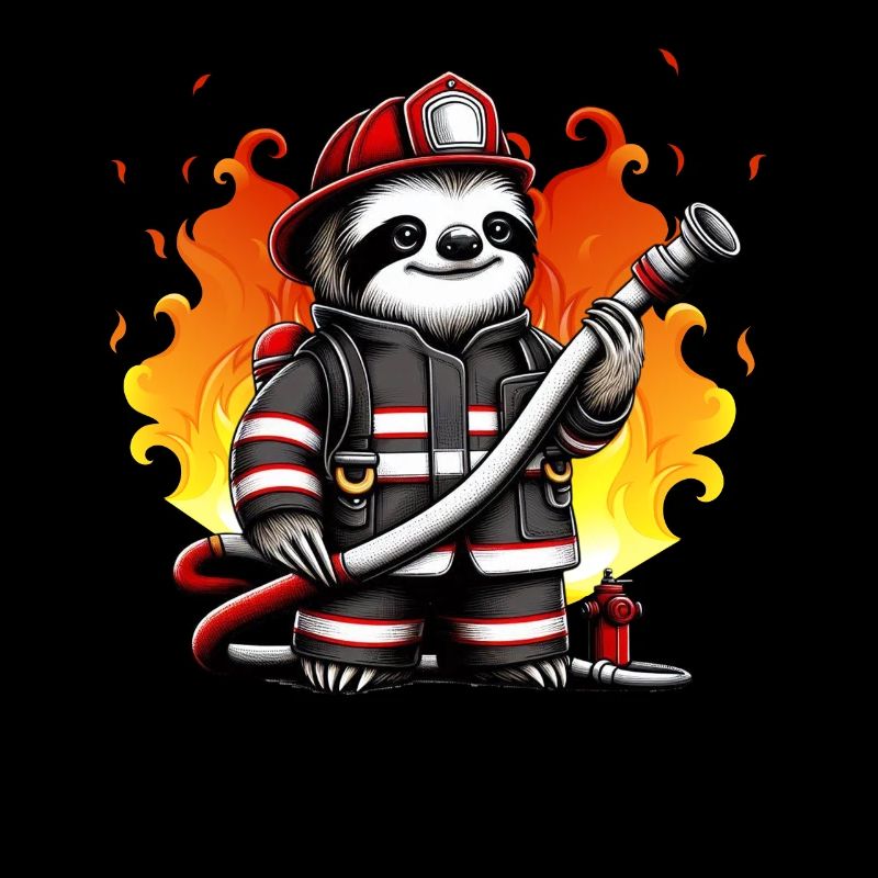 Sloth Firefighter Fire Brigade Professional Fire Brigade
