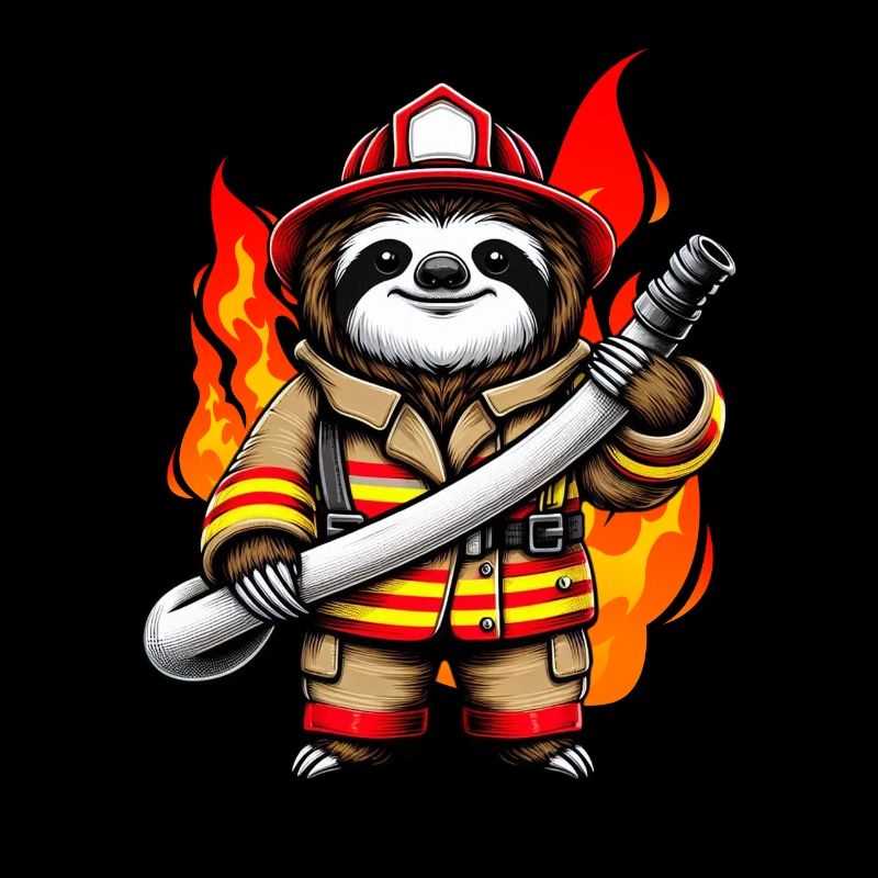 Sloth Firefighter Fire Brigade Professional Fire Brigade