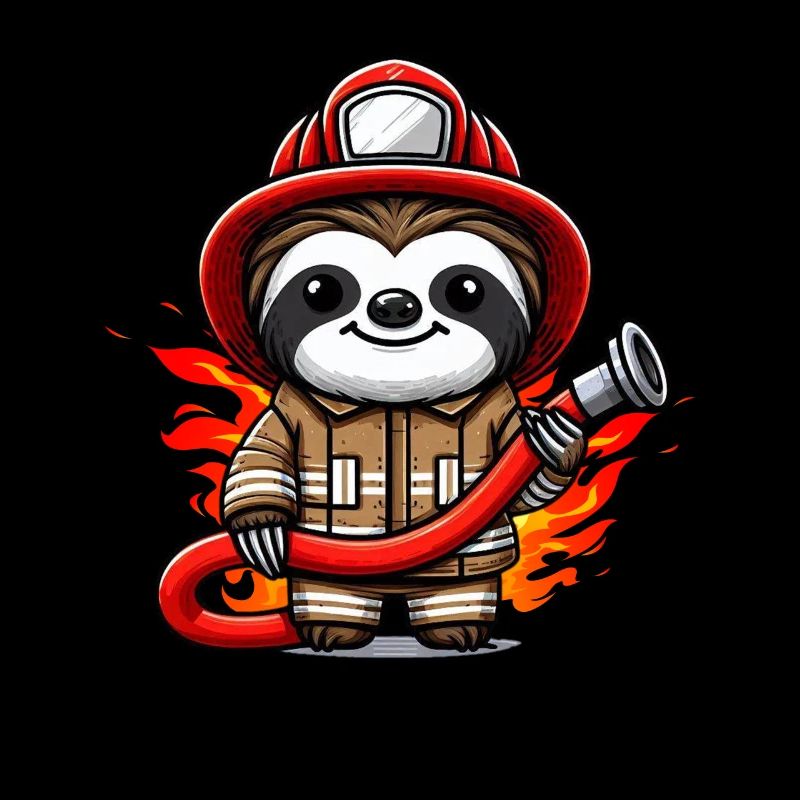 Sloth Firefighter Fire Brigade Professional Fire Brigade