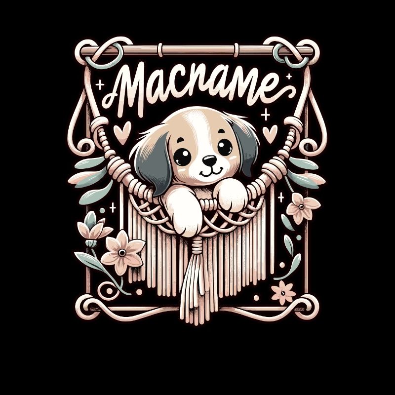 Funny Macrame Dog Artist Macrame