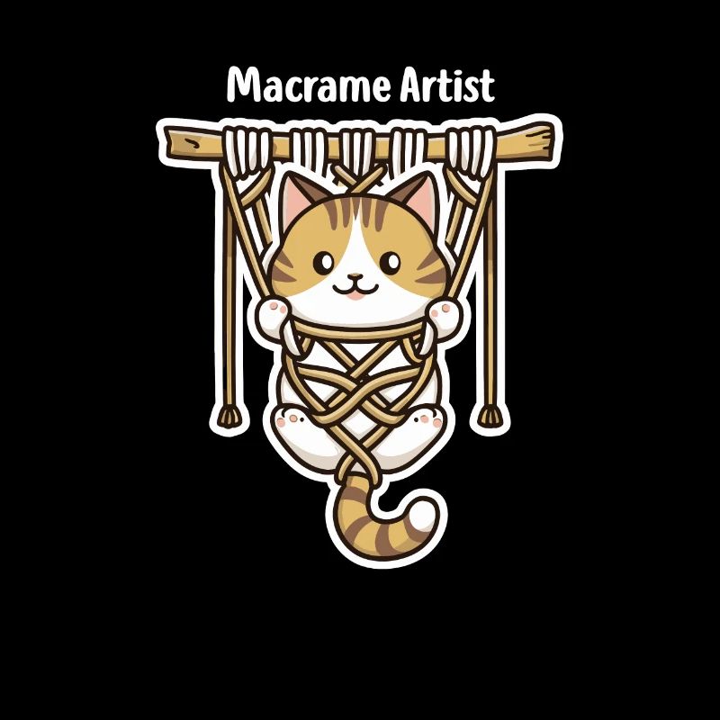 Funny Macrame Cat Artist Macrame