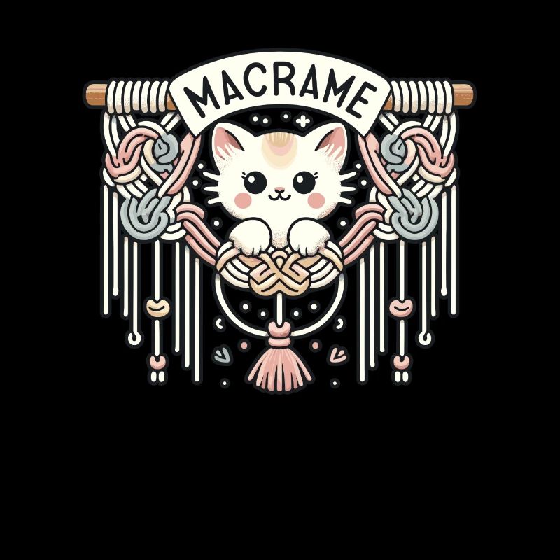 Drôle de macramé chat artiste macramé