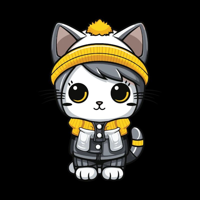 Chat Hiver Bande Dessinée Mignon