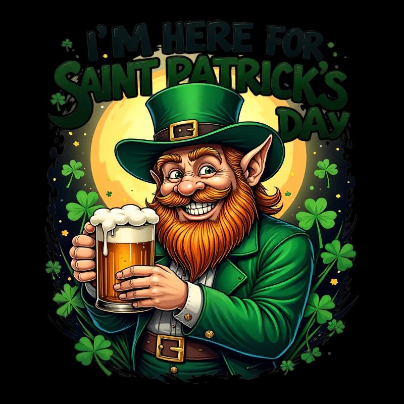 St. Patrick`s Day Beer Leprechaun Kobold Bier