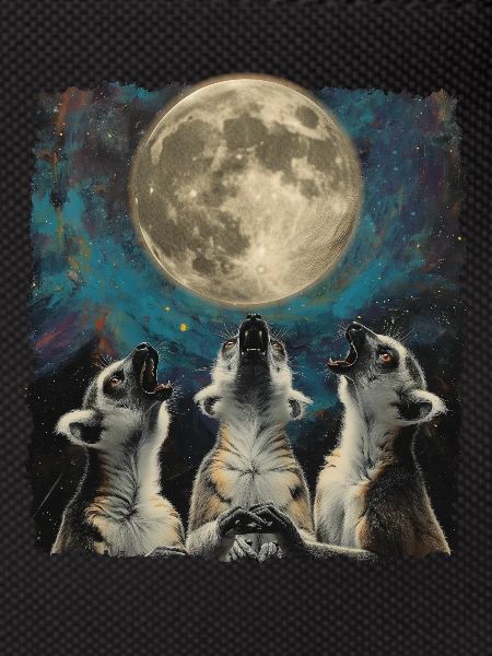 Lemur Ringtail Howling Moon