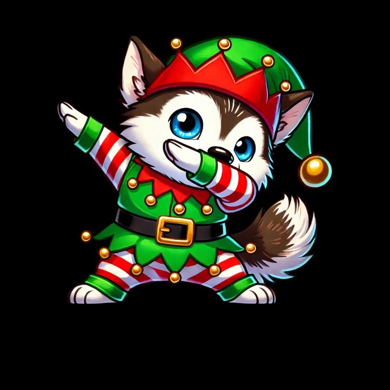 Noël Husky Elf Drôle Husky Lover