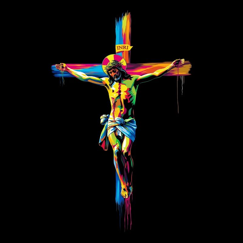 Croix de Jésus Pop Art chrétien