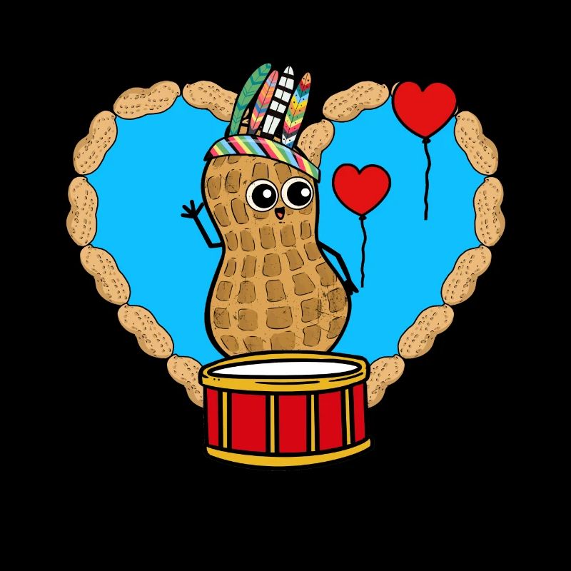 Erdnuss Hippie Schamane Trommler Herz Kinder