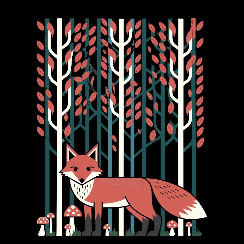 Dreamy forest scene in cottagecore style