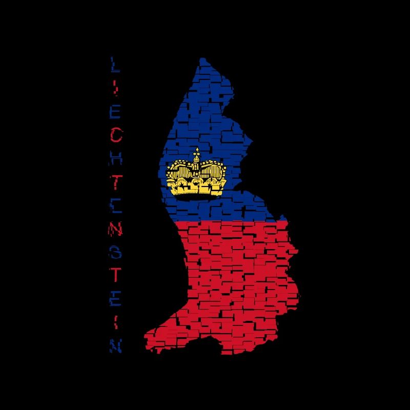 Liechtenstein Carte Drapeau Vaduz Design
