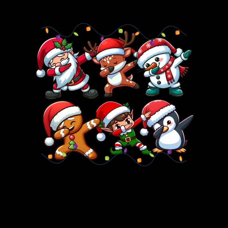 Dabbing Père Noël Elfe Équipe de Noël Garçons Filles
