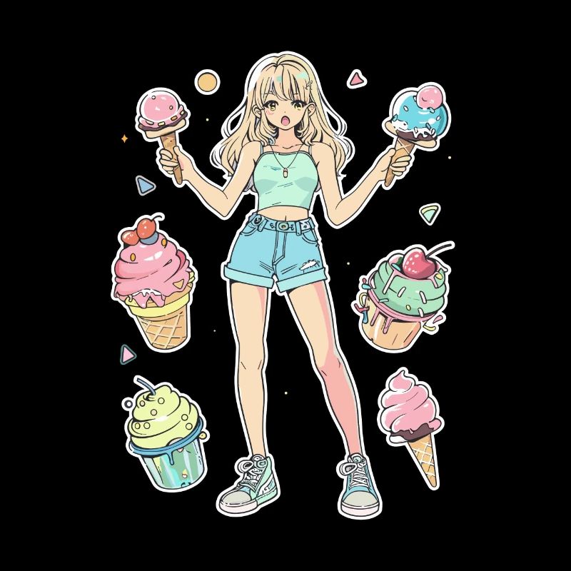 Fille de crème glacée