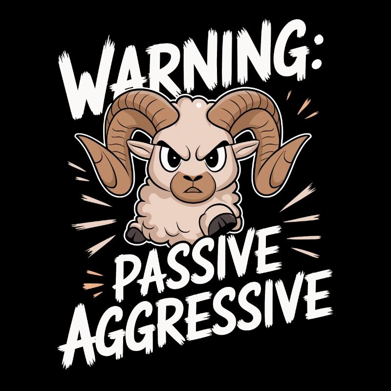 Attention: Passive Aggressive Funny Aries Motif