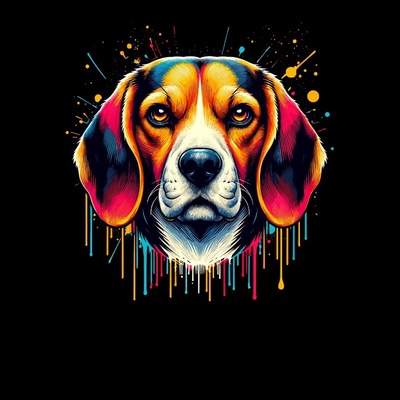 Éclaboussures colorées Beagle Beagles