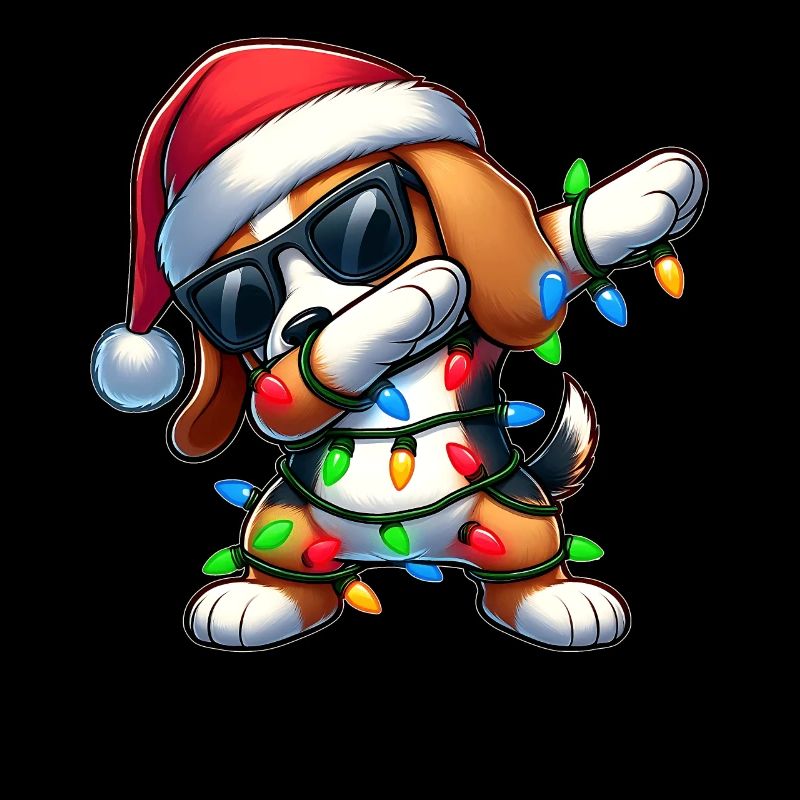 Dabbing Beagle Lunettes de soleil Noël mignon X