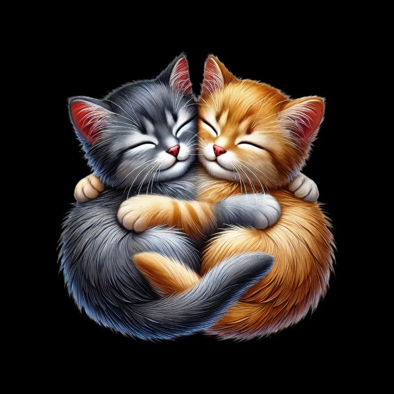 Deux chatons câlins dans une étreinte affectueuse