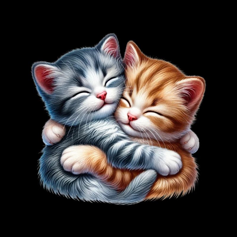 Deux chatons câlins dans une étreinte affectueuse