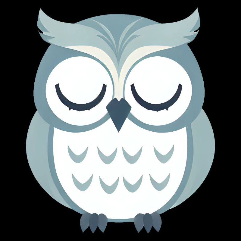 Verschlafene graue Eule sitzt auf Ast