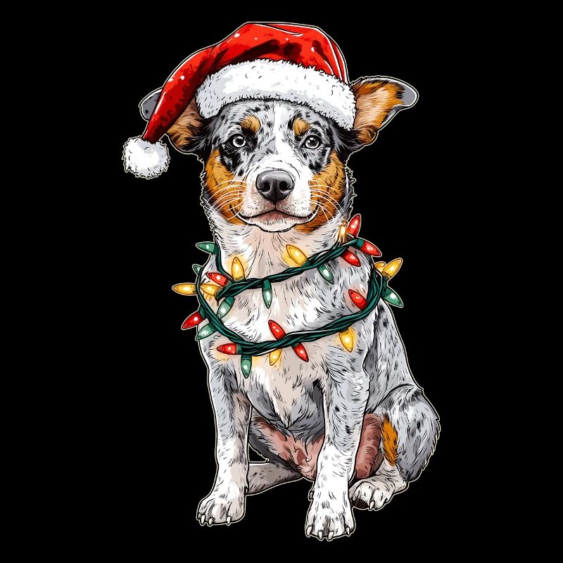 Cute Australian Cattle Dog Christmas Hat Xma