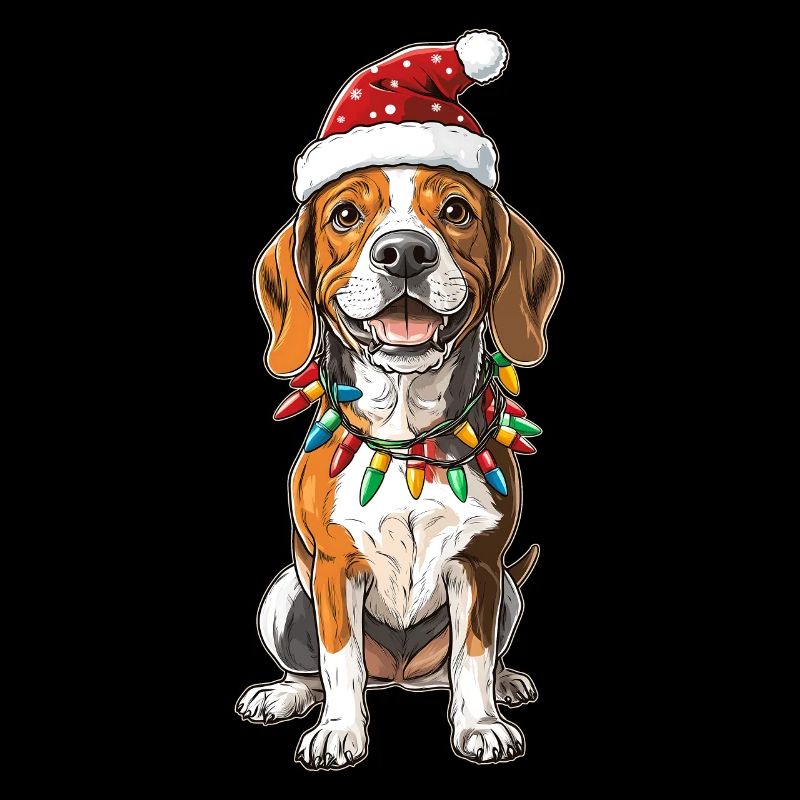 Beagle chien chapeau de Noël Noël