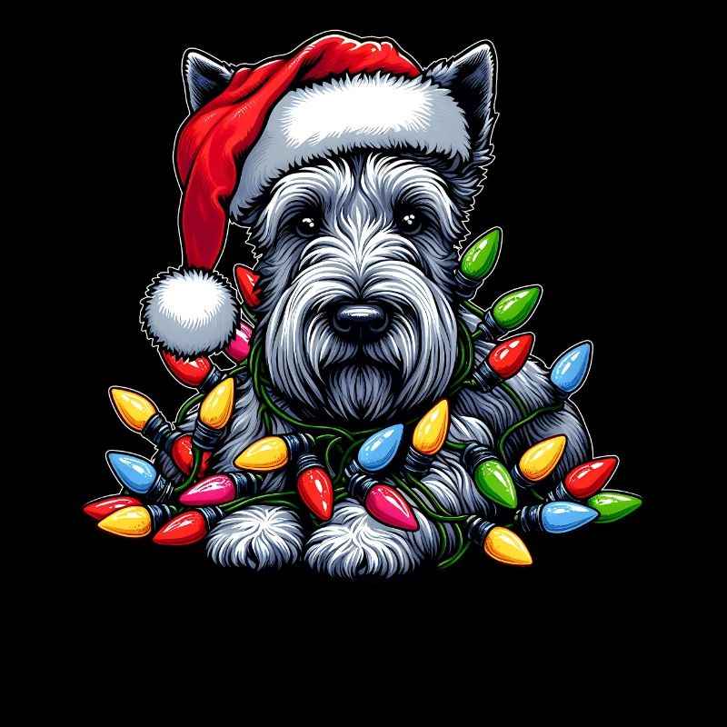Scottish Terrier Dog Santa Hat Xmas