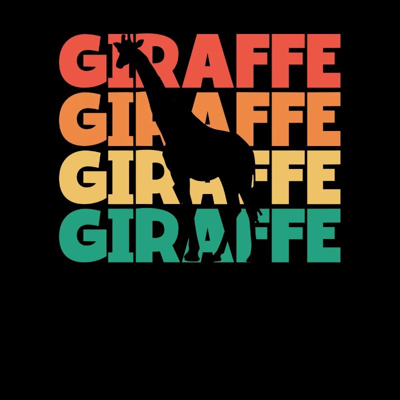 Giraffe Retro Text African Giraffidae Nubian