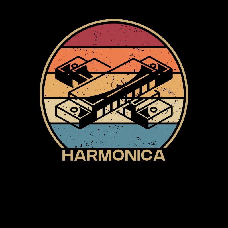 Bouche Rétro Harpe Harmoniste Harmoniciste Harmonica