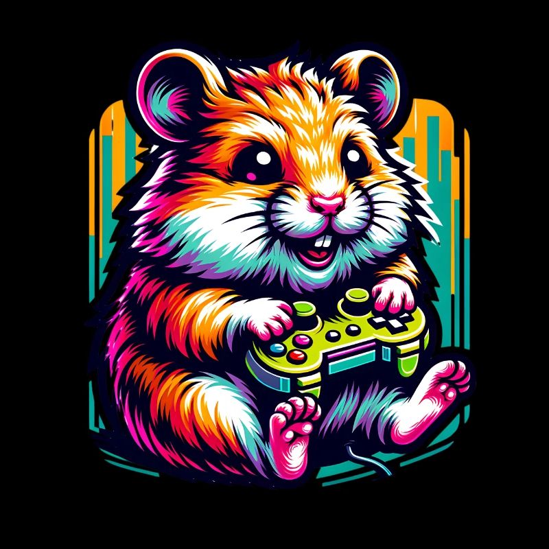 Spielender Hamster Mit Controller