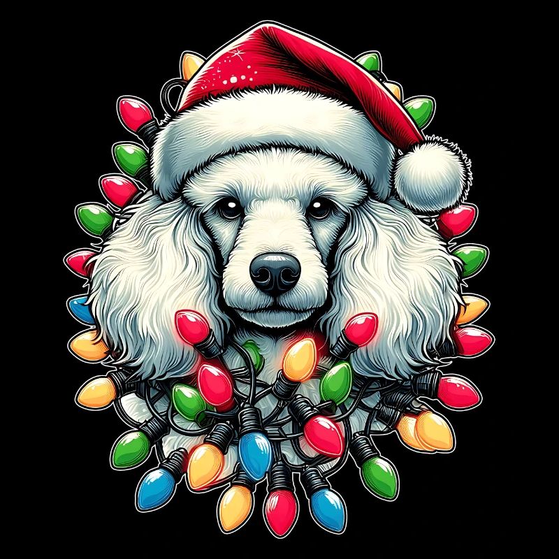Caniche chien chapeau de Noël Noël