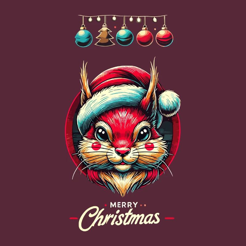 Fröhliche Weihnachten Eichhörnchen Motiv