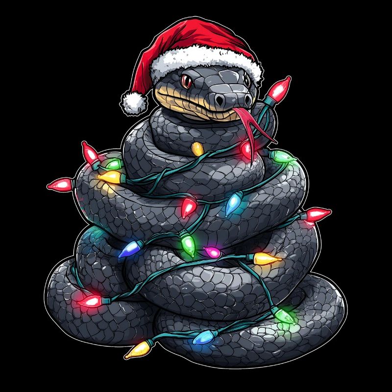 Black Snake Christmas Hat Xmas