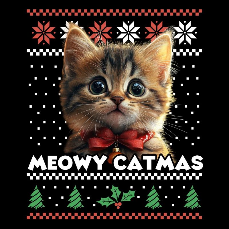 Meowy Catmas Weihnachten Partnerlook mit Kätzchen
