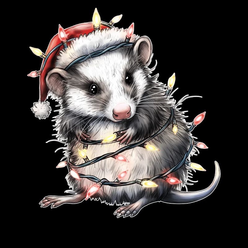Mignon opossum raton laveur Père Noël