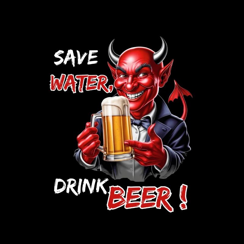 Save Water, Drink Beer - Funny Party Devil